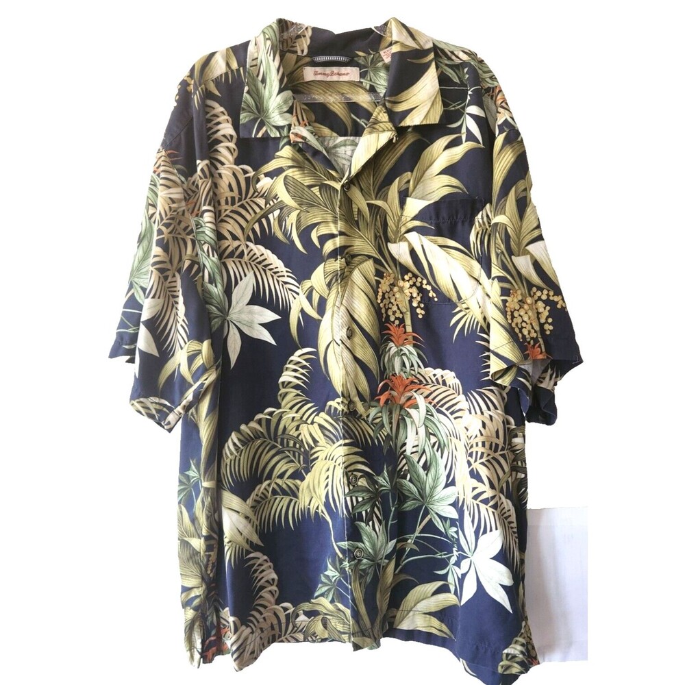 Tommy Bahama Hawaiian Shirt 100% Silk Sz XLX